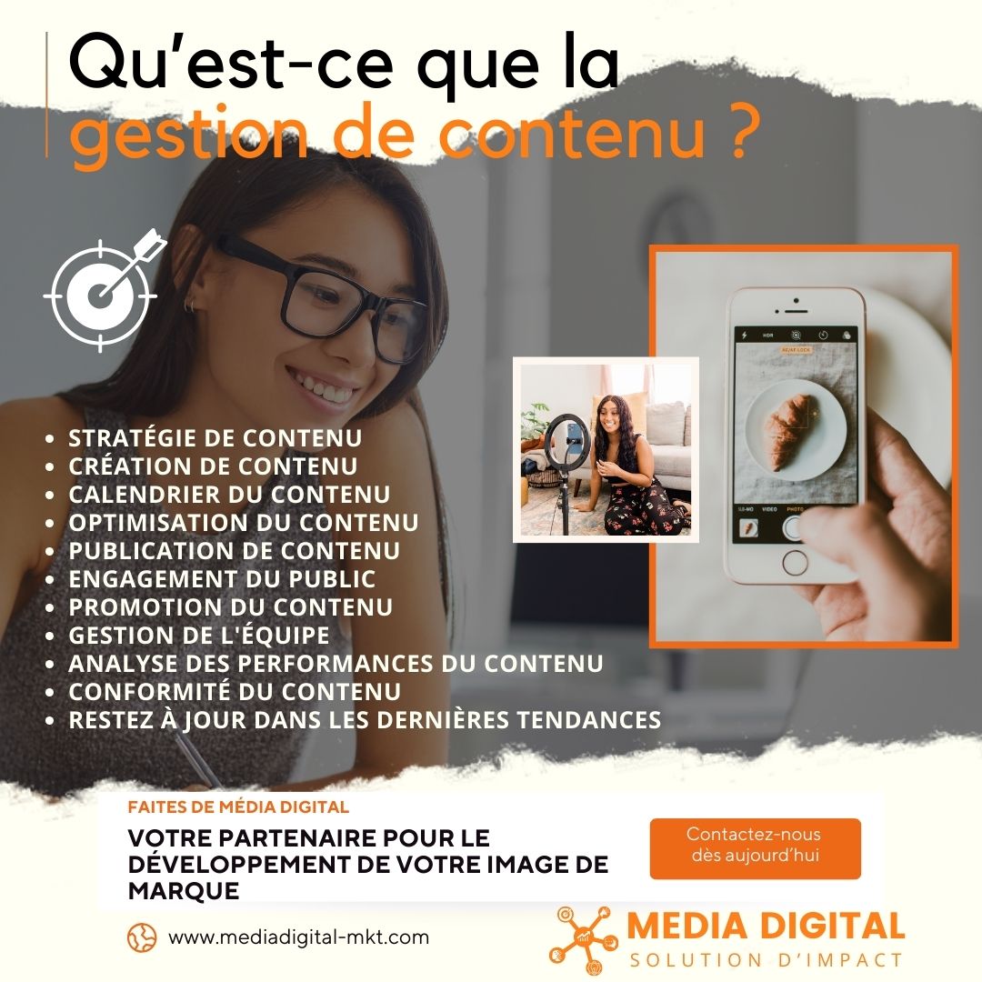 Que comprend la gestion de contenu...